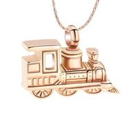 AIWENXI Mini treno cremazione gioielli per ceneri auto urna collane per uomini donne in acciaio inox monumento souvenir cenere ciondolo collane, Acciaio inossidabile