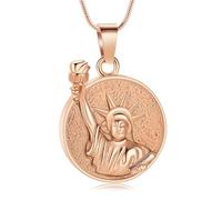 AIWENXI Statua della Libertà Creazione Gioielli per Cenere Rotonda Collane Cenere per Uomini Donne In Acciaio Inox Cimeli Ciondolo Cenere, Acciaio inossidabile