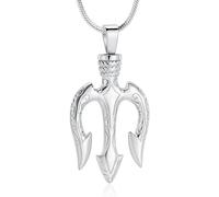 AIWENXI Urne Collane per ceneri a tre denti cremazione gioielli in acciaio inox Memoriale Memoriale Animale domestico Umana Cenere Urne Collane Pendenti Gioielli per Uomini Donne, Acciaio inossidabile