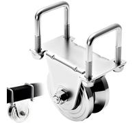 AIWFL Kit di 2 ruote scorrevoli per cancello scorrevole da 10,2 cm, in acciaio resistente, doppio cuscinetto bullonato, staffa di montaggio esterna con viti, adatta per cancelli scorrevoli invertiti