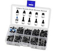 Aiwjeakh 180 pezzi 10 valori tattili interruttore a pulsante mini momentaneo tattile kit assortiti