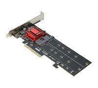 Aiwjeakh Adattatore dual NVMe PCIe, M.2 NVMe SSD a PCI-E 3.1 X8/X16, supporto scheda M.2 (chiave M) NVMe SSD 22110/2280/2260/2242