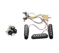Aiwjeakh Cablaggio Pick-up Chitarra Elettrica Interruttore 5 Vie Precablato Pick-up SSS per Chitarra Elettrica Nero