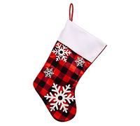 Aiwjeakh Calze di Natale, perfettamente rustiche, design con di neve, decorazioni natalizie, 22,9 x 45,7 cm, 1 pezzo
