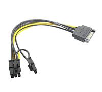 Aiwjeakh Cavo di alimentazione da 15 pin SATA maschio a 8 pin (6+2) PCI-E cavo SATA da 15 pin a 8 pin cavo 18AWG per scheda grafica (1 pezzo)
