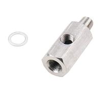 Aiwjeakh Connettore per turbocompressore in acciaio inossidabile da 1/8 pollici BSPT Sensore di pressione 'olio Tee a NPT Adattatore Turbo Supply Feed Line Meter