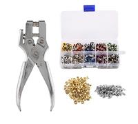Aiwjeakh Kit di 400 occhielli in metallo da 3/16 pollici, 1 pinza perforatrice per occhielli, kit di occhielli in metallo per scarpe