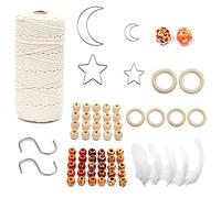 Aiwjeakh Kit macramè per acchiappasogni per adulti, macramè, cerchio in metallo, luna, , kit da appendere alla parete