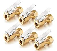 Aiwjeakh Mandrino ad aria in a flusso aperto dritto con clip per gonfiaggio pneumatici manometro compressore accessori 6 pezzi