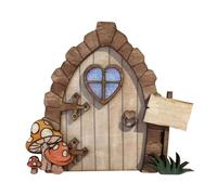Aiwjeakh Mini porta fai da te in legno stile , decorazione per porta delle fiabe, cancello, giardino, cortile, decorazione per porta delle fate, ornamento artigianale 5 facile da usare