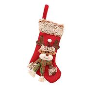 Aiwjeakh Sacchetto regalo per calza di Natale con Babbo Natale e caramelle, da appendere all'albero di Natale, C
