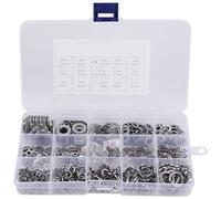 Aiwjeakh Set assortito di rondelle piatte e rondelle di bloccaggio in acciaio inossidabile 304 (700 pezzi, 8 misure) - M2 M2,5 M3 M5 M6 M8 M10