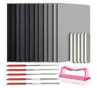 Aiwjeakh Set di 23 strumenti per in resina, kit di lucidatura in resina epossidica, 12 sabbia, 5 blocchi di lucidatura, 5 di forme, 1 pennello