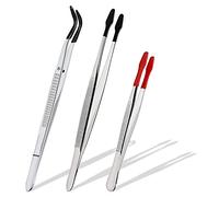 Aiwjeakh Set di 3 pinzette di precisione rivestite lunghe pinzette, per , laboratorio, industria, hobby, pinze, strumenti per gioielli