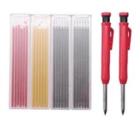 Aiwjeakh Set di matite da carpentiere con temperamatite, pennarelli per carpenteria, matite meccaniche a naso lungo e foro profondo, adatte per architetti