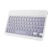 Aiwjeakh Set tastiera e mouse luce, tastiera per telefono portatile universale per tablet Bluetooth da 10 pollici, viola +