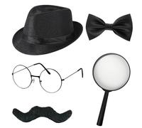 AIWXEEU Set di Accessori per Costume da Detective, Cappello Detective Accessori, Cosplay, Accessoris di Scena per Carnevale