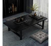 AIXILAN Tavolino da caffè portatile in legno a pavimento basso | For soggiorni, camere da letto, finestre a bovindo, balconi e stanze Tatami(Black,100x60x30cm/39x24x12in)