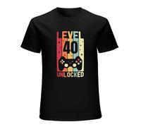 AIXINLI 40Th Birthday 1982 Funny Level Unlocked 40 Year Old Gaming O-Neck 100% Cotton Short Sleeve Unisex T-Shirt XL