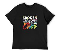AIXINLI Broken Crayons Still Color O-Neck 100% Cotton Short Sleeve Unisex T-Shirt S