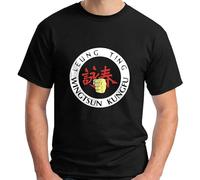 AIXINLI Leung Tin Wingstun Kung Fu O-Neck 100% Cotton Short Sleeve Unisex T-Shirt L