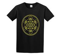 AIXINLI Merkaba Flower of Life Unisex 100% Cotton Short-Sleeve T-Shirts Black XXXL