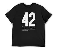 AIXINLI Number 42 Men's T Shirt The Hitchhikers Guide To The Galaxy Douglas Black XL