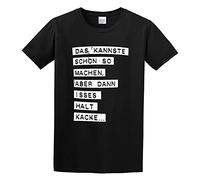 AIXINLI Swag with Germen Slogan You Can Do So But Then It Is... Unisex 100% Cotton Short-Sleeve T-Shirts Black XXXL