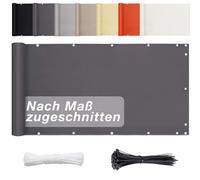 Aiyaoo Copri Ringhiera Balcone 75x800cm- Telo Balcone Ringhiera in Poliestere, Impermeabile Opaco (424 Larghezze e Lunghezze) Frangivento Recinzione Copertura per Balcone Giardino, Antracite