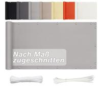 Aiyaoo - Paravento per Balcone, 65 cm x 1000 cm, Protezione da sguardi indiscreti e Antivento, Robusta, Decorazione per balconi, terrazze e Giardini, Colore: Grigio