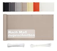 Aiyaoo Paravento per Balcone Senza forature, 60 cm x 1000 cm, Opaca, in Diverse Misure e Colori, in PES per Giardino, Recinzione, Protezione dal Vento, Protezione dai Raggi UV, Tortora