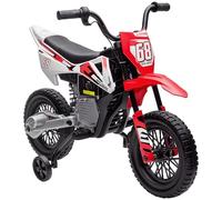 AIYAPLAY 12V Moto Elettrica per Bambini 3-6 Anni con 2 Motori, Rosso