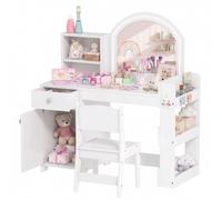 AIYAPLAY 2 in 1 Set Toeletta Trucco per Bambini 3-8 Anni con Sedia Bianco