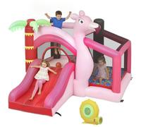 AIYAPLAY 4 in 1 Castello Gonfiabile per Bambini, 255x230x196cm Rosa