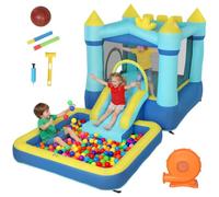 AIYAPLAY 4 in 1 Castello Gonfiabile per Bambini 3-8Anni 364x173x182cm Blu