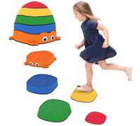 AIYAPLAY 5 pezzi pietre di equilibrio per bambini 2-8 anni multicolori | Pietre di equilibrio sensoriali a rana, bordo antiscivolo, impilabile, percorso ad ostacoli interno/esterno