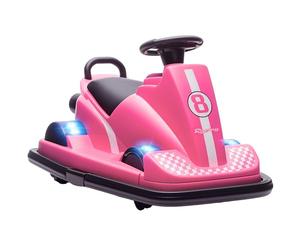 AIYAPLAY 6V Autoscooter per Bambini 2 Motori 3-8 Anni 2.5 km/h Rosa