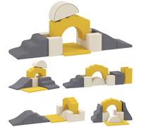 AIYAPLAY 7 Blocchi di Schiuma per Bambini Blocchi di Psicomotricità Giocattolo per Apprendimento per Arrampicare e Gattare Giallo Aosom Italy