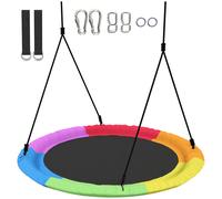 AIYAPLAY Altalena da Albero, Altalena a Nido per Bambini da Ø100 cm con Corde Regolabili e Cinghie, Gioco da Esterno per Bambini 3-8 Anni, Capacità 300 kg, Multicolore