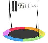 AIYAPLAY Altalena Nido per Bambini 3-8 Anni con Corde e Cinghie, in PE e Tessuto Oxford, 100x100x180 cm, Multicolore Aosom Italy