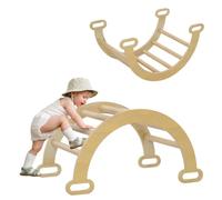AIYAPLAY Arco Arrampicata per Bambini 18-48M Legno Naturale | Percorso motorio per bambini in legno, dondolo per interni, per ragazzi e ragazze