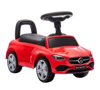 Aiyaplay Auto da corsa per bambini 18-36 mesi Mercedes-Benz Classe C, Auto da corsa con clacson, Volante, Suoni motore e spazio di archiviazione, 65X28X39 cm, Rosso