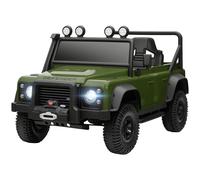 AIYAPLAY Macchina Elettrica per Bambini 3-8 Anni 12V Fuoristrada Land Rover 110SVX, 3-5km/h Auto Elettrica per Bambini con 2 Motori, Sospensioni, Telecomando, Musica, Fari, Cintura e Clacson, Verde