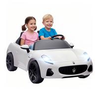 AIYAPLAY Auto Elettrica Maserati per Bambini a 2 Posti, con Alimentazione 12V, Telecomando, Luci LED e Funzione Musica, Bianco Aosom Italy