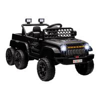 AIYAPLAY Auto elettrica per bambini 12V, con rimorchio, luci LED, musica e clacson, per bambini di età compresa tra 3-8 anni, Nero Aosom Italy