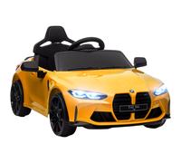 AIYAPLAY Auto elettrica per bambini BMW M4, Suoni & Luci, 3-5 km/h, incl. telecomando, per 3-5 anni, Giallo Aosom Italy