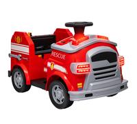 AIYAPLAY Auto Elettrica per Bambini, Camion dei Pompieri con Batteria 12V, Sirena, Fanali, Clacson e Musica, Rosso Aosom Italy