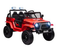 AIYAPLAY Auto Elettrica per Bambini con Ammortizzazione Dolce, telecomando, Luci a LED, Clacson, Motori da 12V, in Plastica e Metallo, Rosso