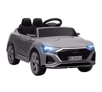 AIYAPLAY Auto elettrica per bambini con licenza Audi Q8 e-tron Sportback 12V telecomando, luci, musica, clacson, 3-6 anni Grigio