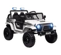 AIYAPLAY Auto Elettrica per Bambini con Sospensioni Dolci, Telecomando, Luci a LED, Clacson, Motori da 12V, in Plastica e Metallo, Bianco